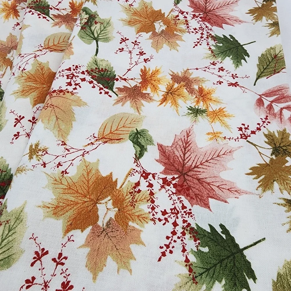 Fall Floral Tea‎ Towel Kitchen Set of 4 Rust Gold Cream Green Fall Large